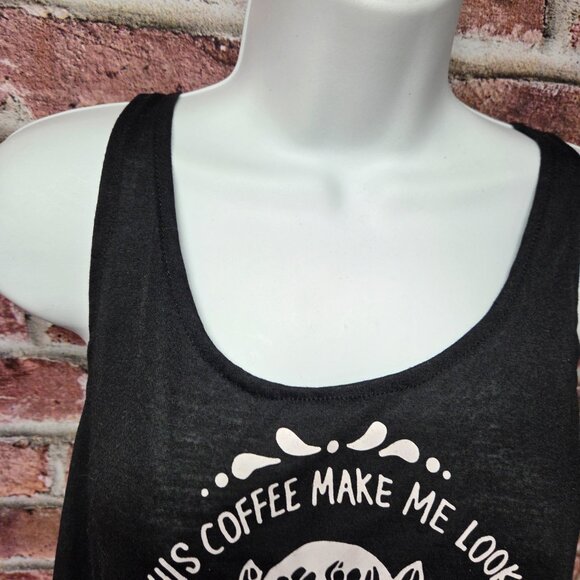 Black Tank Top M | Semi Sheer Layer Basic Coquette Minimalist Streetwear - Picture 4 of 5